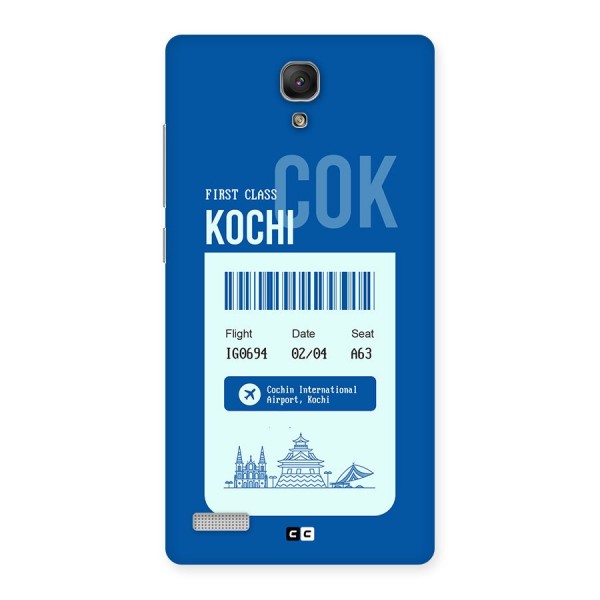 Kochi Boarding Pass Back Case for Redmi Note