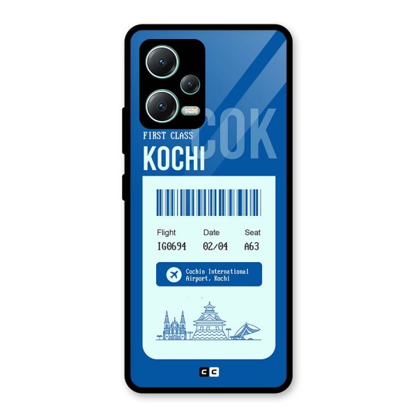 Kochi Boarding Pass Glass Back Case for Redmi Note 12 5G