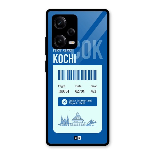 Kochi Boarding Pass Glass Back Case for Redmi Note 12 Pro