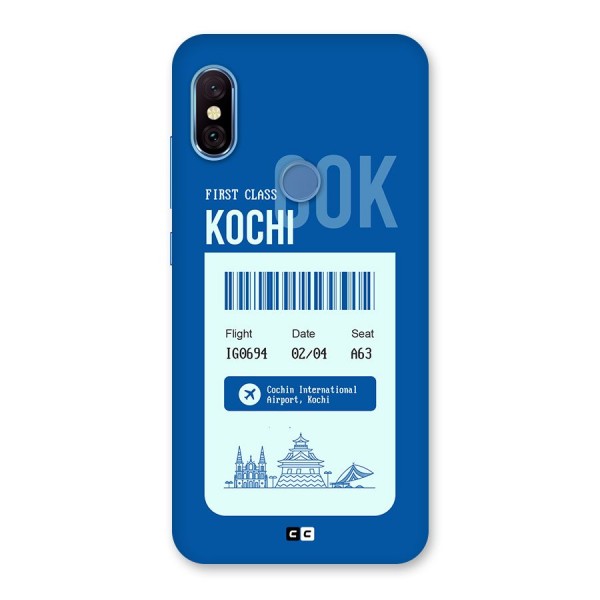 Kochi Boarding Pass Back Case for Redmi Note 6 Pro