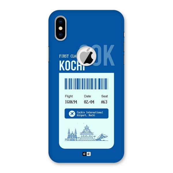 Kochi Boarding Pass Back Case for iPhone XS Logo Cut