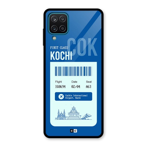 Kochi Boarding Pass Glass Back Case for Galaxy A12