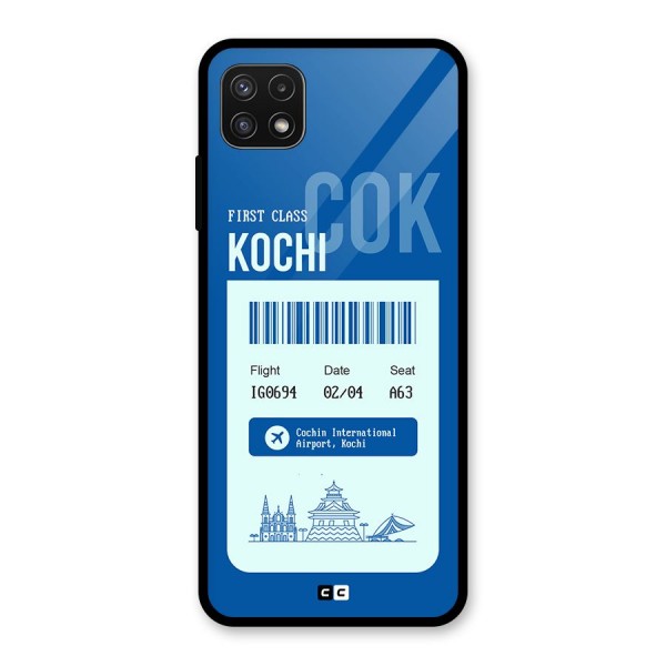 Kochi Boarding Pass Glass Back Case for Galaxy A22 5G