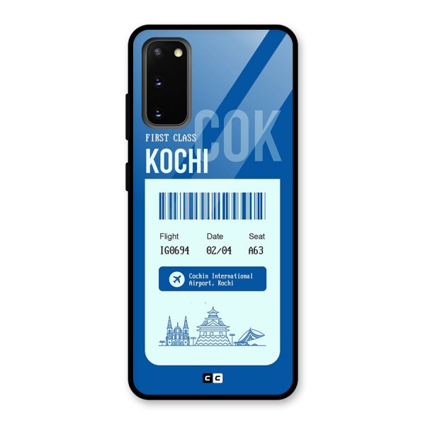 Kochi Boarding Pass Glass Back Case for Galaxy S20