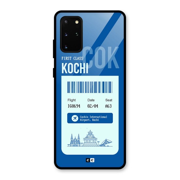 Kochi Boarding Pass Glass Back Case for Galaxy S20 Plus