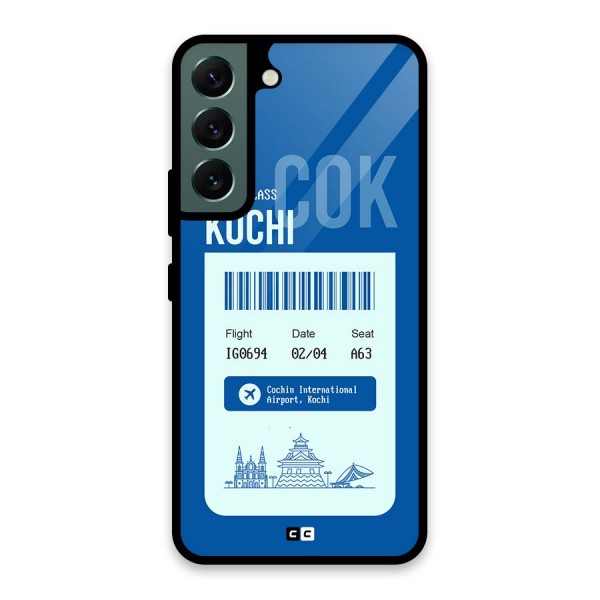 Kochi Boarding Pass Glass Back Case for Galaxy S22 5G