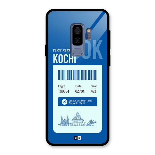 Kochi Boarding Pass Glass Back Case for Galaxy S9 Plus