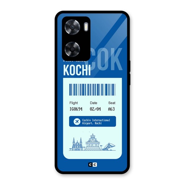 Kochi Boarding Pass Glass Back Case for Oppo A57 2022