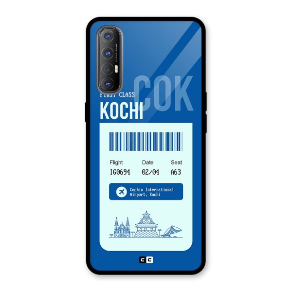 Kochi Boarding Pass Glass Back Case for Oppo Reno3 Pro