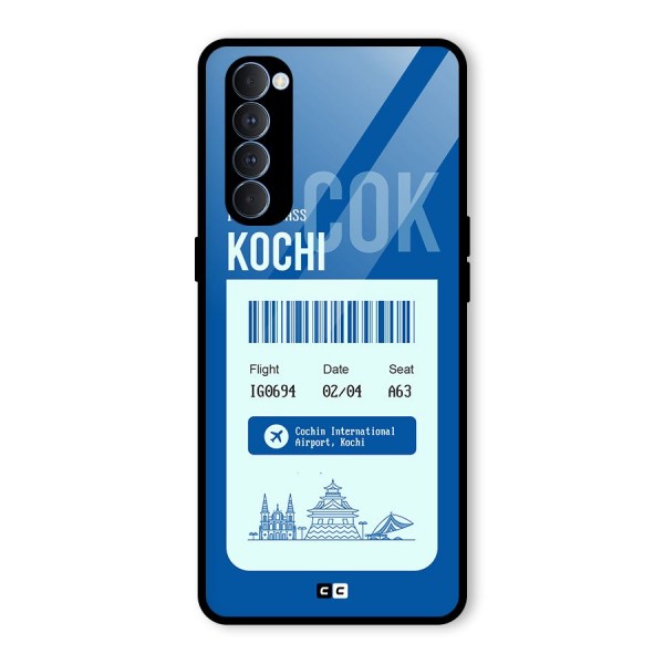 Kochi Boarding Pass Glass Back Case for Oppo Reno4 Pro