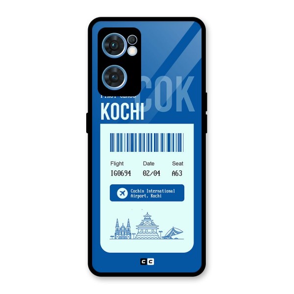 Kochi Boarding Pass Glass Back Case for Oppo Reno7 5G