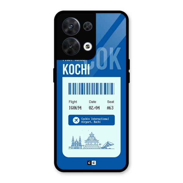 Kochi Boarding Pass Glass Back Case for Oppo Reno8 5G