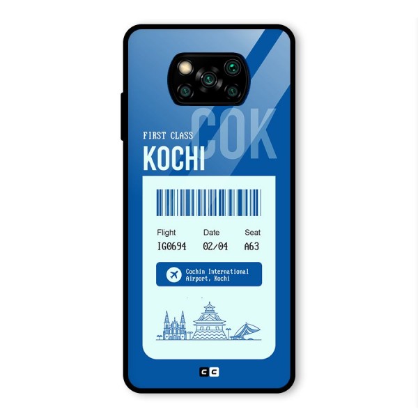 Kochi Boarding Pass Glass Back Case for Poco X3 Pro