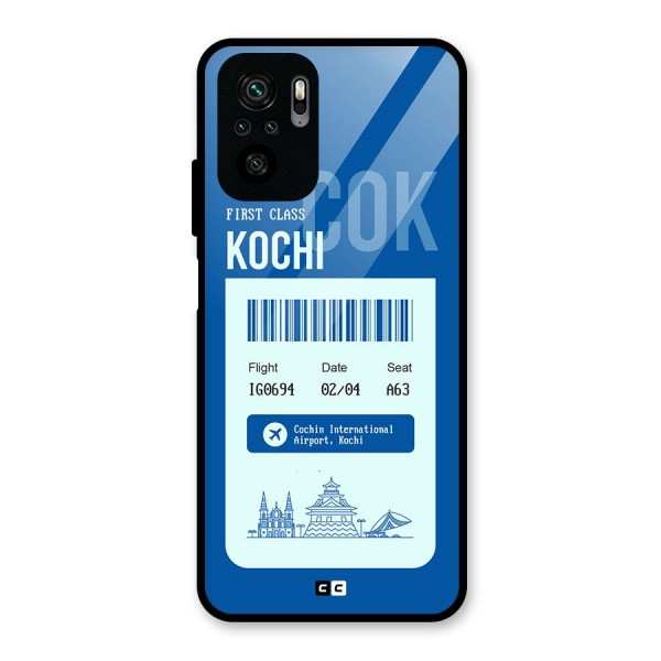 Kochi Boarding Pass Glass Back Case for Redmi Note 10