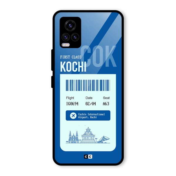 Kochi Boarding Pass Glass Back Case for Vivo V20