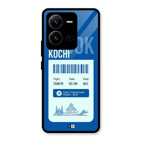 Kochi Boarding Pass Glass Back Case for Vivo V25