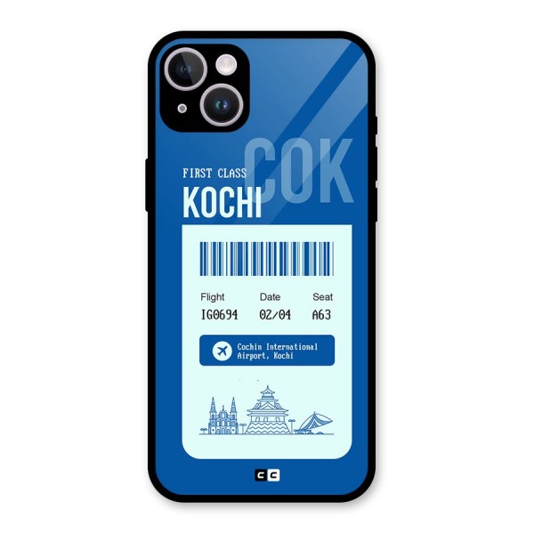 Kochi Boarding Pass Glass Back Case for iPhone 14 Plus