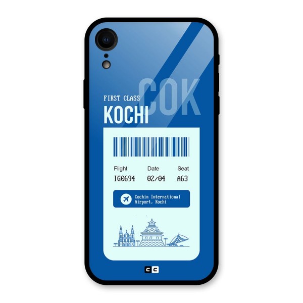 Kochi Boarding Pass Glass Back Case for iPhone XR