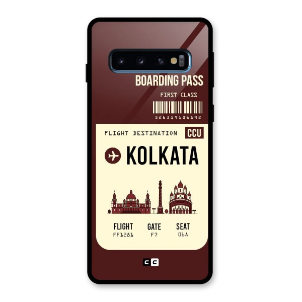 Kolkata Boarding Pass Glass Back Case for Galaxy S10