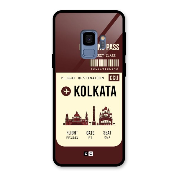 Kolkata Boarding Pass Glass Back Case for Galaxy S9