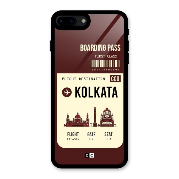 Kolkata Boarding Pass Glass Back Case for iPhone 7 Plus