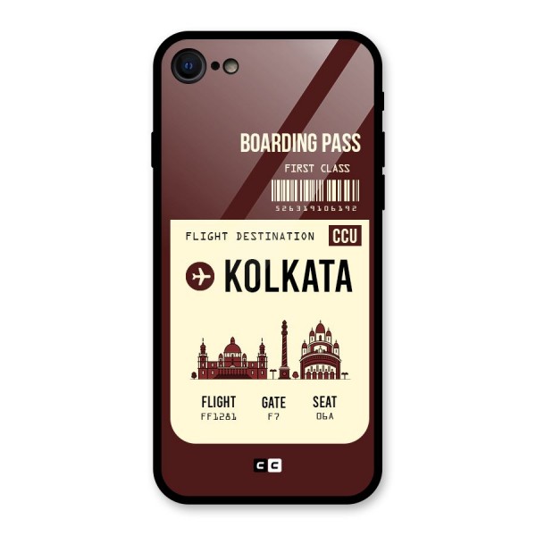 Kolkata Boarding Pass Glass Back Case for iPhone 8