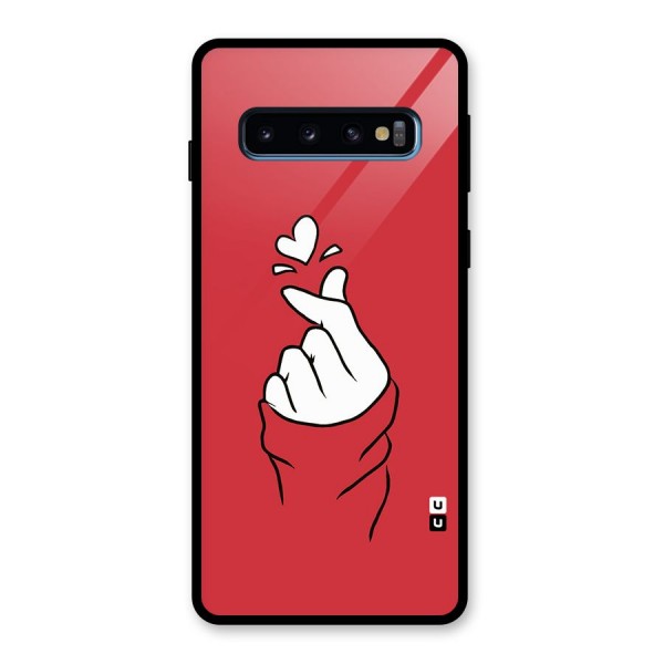 Korean Love Sign Glass Back Case for Galaxy S10