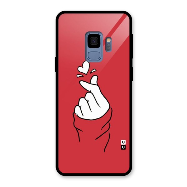 Korean Love Sign Glass Back Case for Galaxy S9