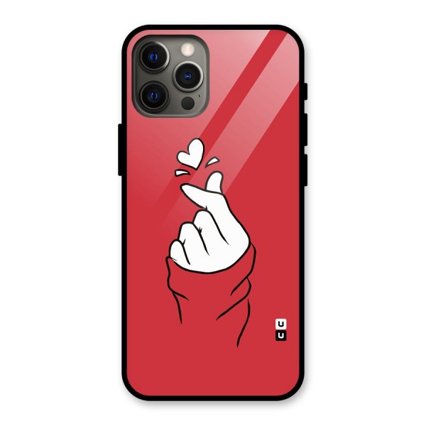 Korean Love Sign Glass Back Case for iPhone 12 Pro Max