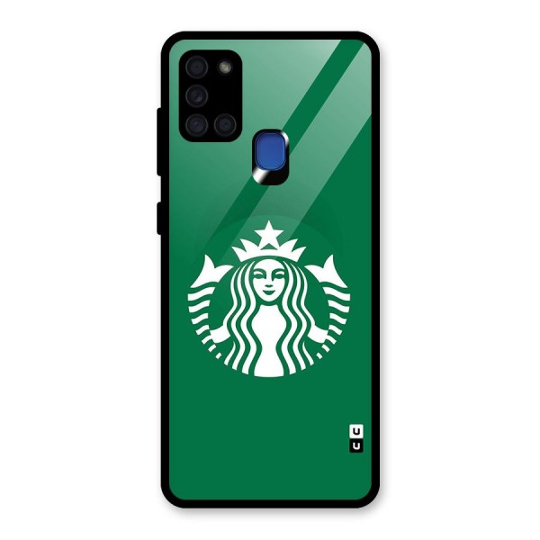 Lady StarBucks Glass Back Case for Galaxy A21s