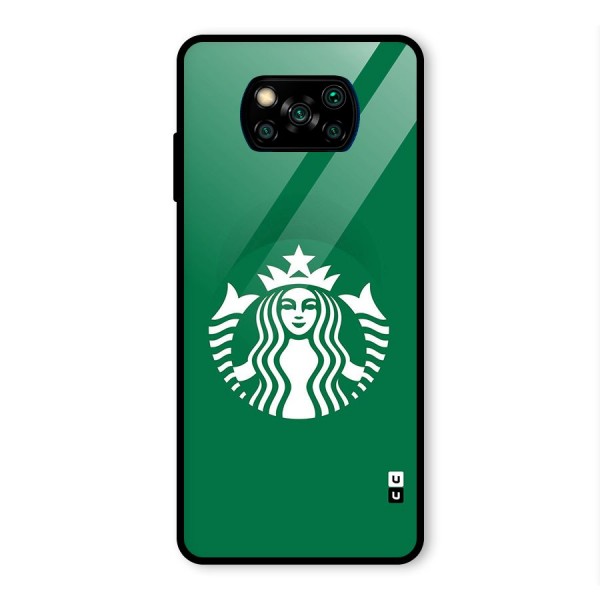 Lady StarBucks Glass Back Case for Poco X3 Pro