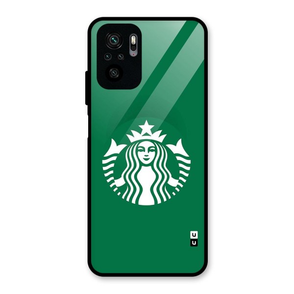 Lady StarBucks Glass Back Case for Redmi Note 10