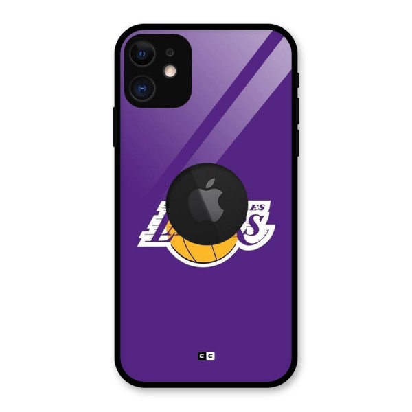 Lakers Angles Glass Back Case for iPhone 11 Logo Cut