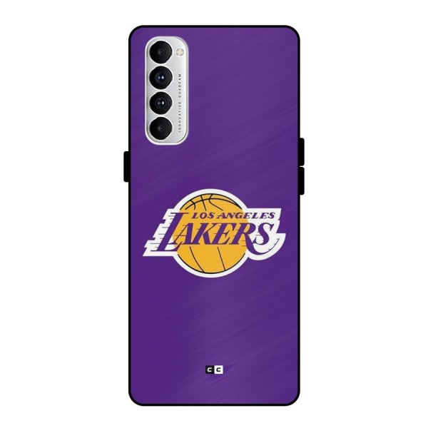 Lakers Angles Metal Back Case for Oppo Reno4 Pro