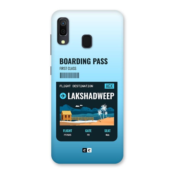 Lakshadweep Boarding Pass Back Case for Galaxy A20