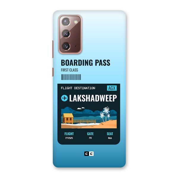 Lakshadweep Boarding Pass Back Case for Galaxy Note 20