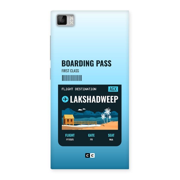 Lakshadweep Boarding Pass Back Case for Mi3