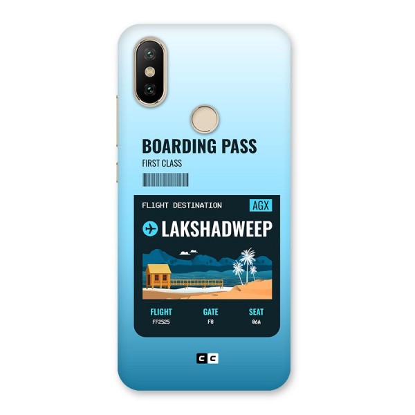 Lakshadweep Boarding Pass Back Case for Mi A2