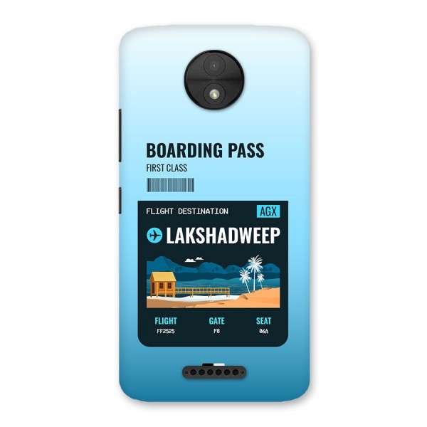 Lakshadweep Boarding Pass Back Case for Moto C