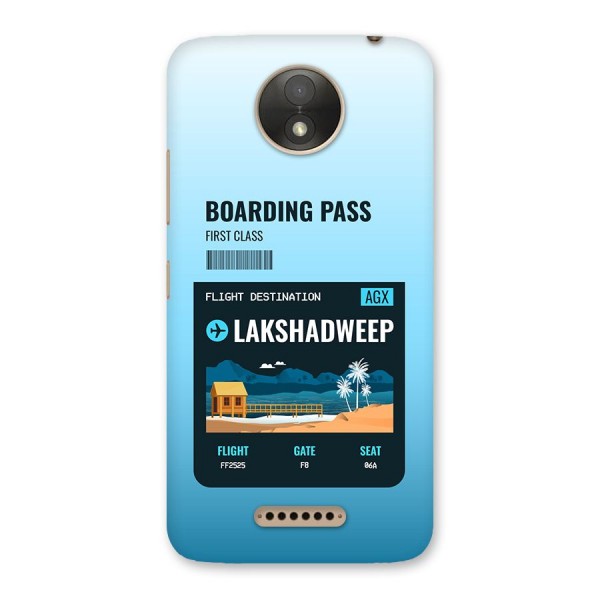 Lakshadweep Boarding Pass Back Case for Moto C Plus