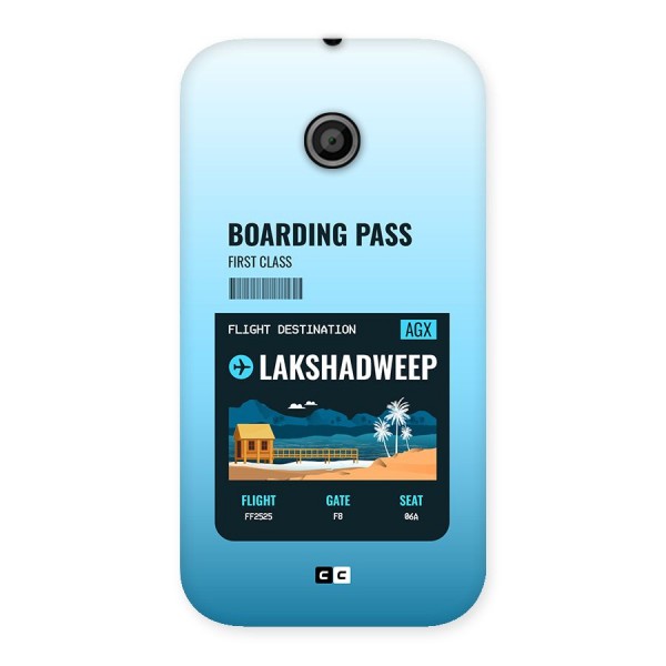 Lakshadweep Boarding Pass Back Case for Moto E