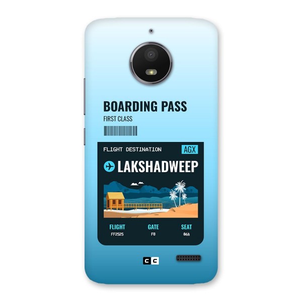 Lakshadweep Boarding Pass Back Case for Moto E4