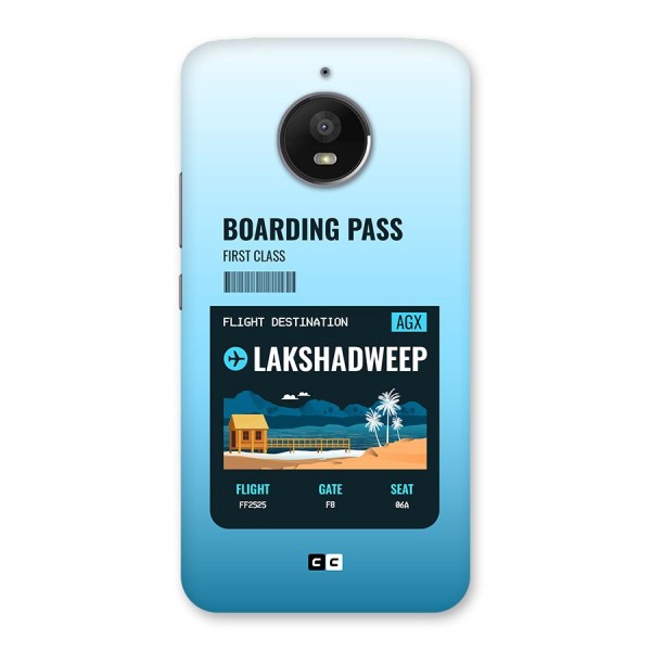 Lakshadweep Boarding Pass Back Case for Moto E4 Plus