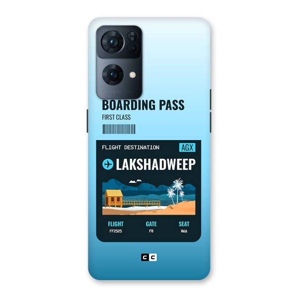 Lakshadweep Boarding Pass Back Case for Oppo Reno7 Pro 5G