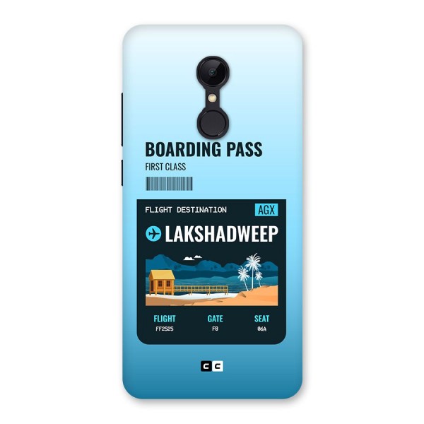 Lakshadweep Boarding Pass Back Case for Redmi 5