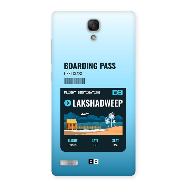 Lakshadweep Boarding Pass Back Case for Redmi Note