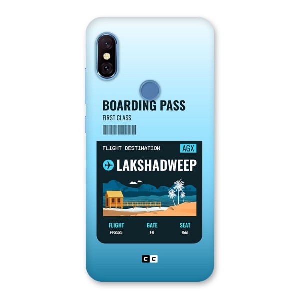 Lakshadweep Boarding Pass Back Case for Redmi Note 6 Pro