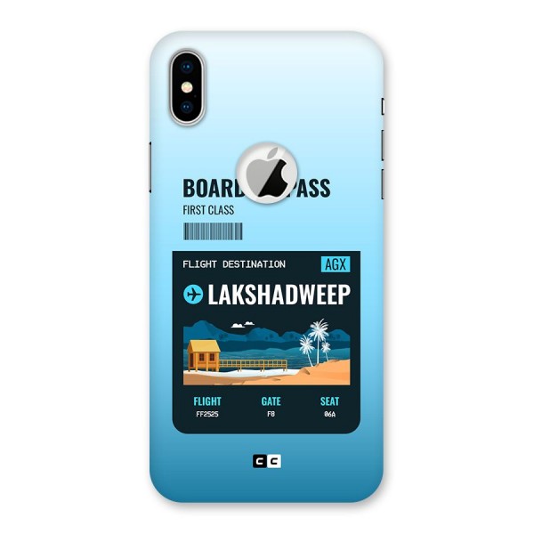 Lakshadweep Boarding Pass Back Case for iPhone XS Logo Cut