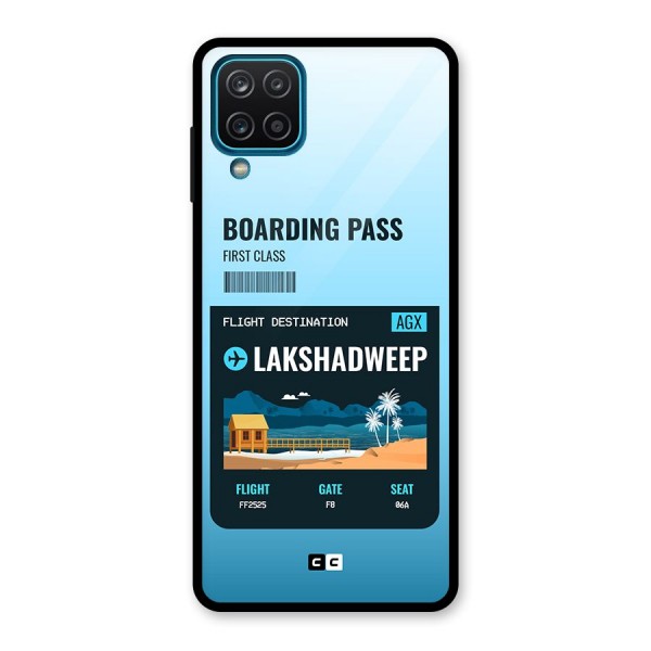 Lakshadweep Boarding Pass Glass Back Case for Galaxy A12