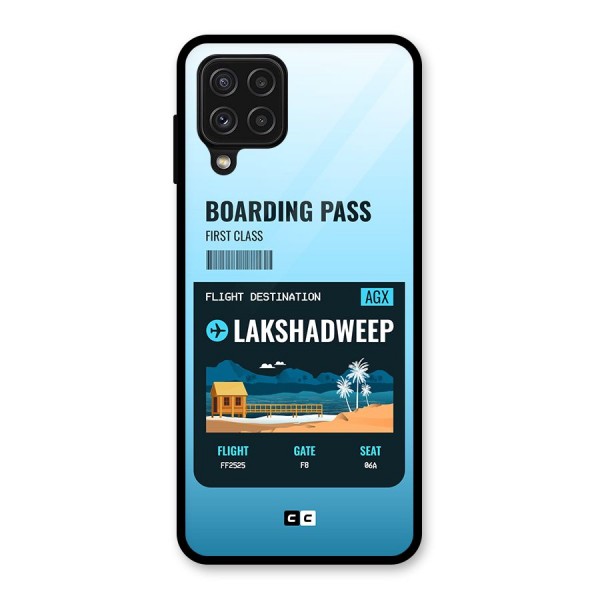 Lakshadweep Boarding Pass Glass Back Case for Galaxy A22 4G